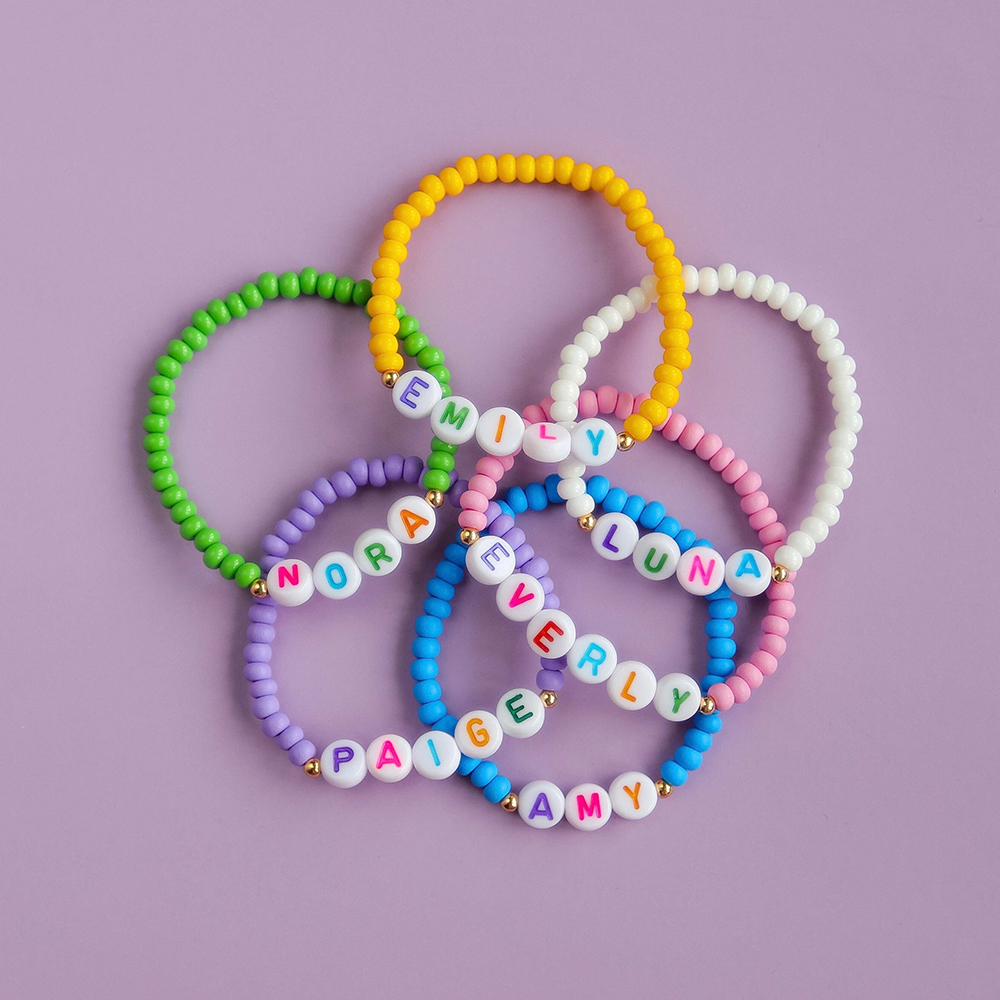 Personalized Colorful Letter Bead Bracelet For Kids ｜CWBeach40