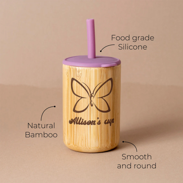 Personalized 5oz Eco-friendly Bamboo & Silicone Non-spill Cup | YouBottle57
