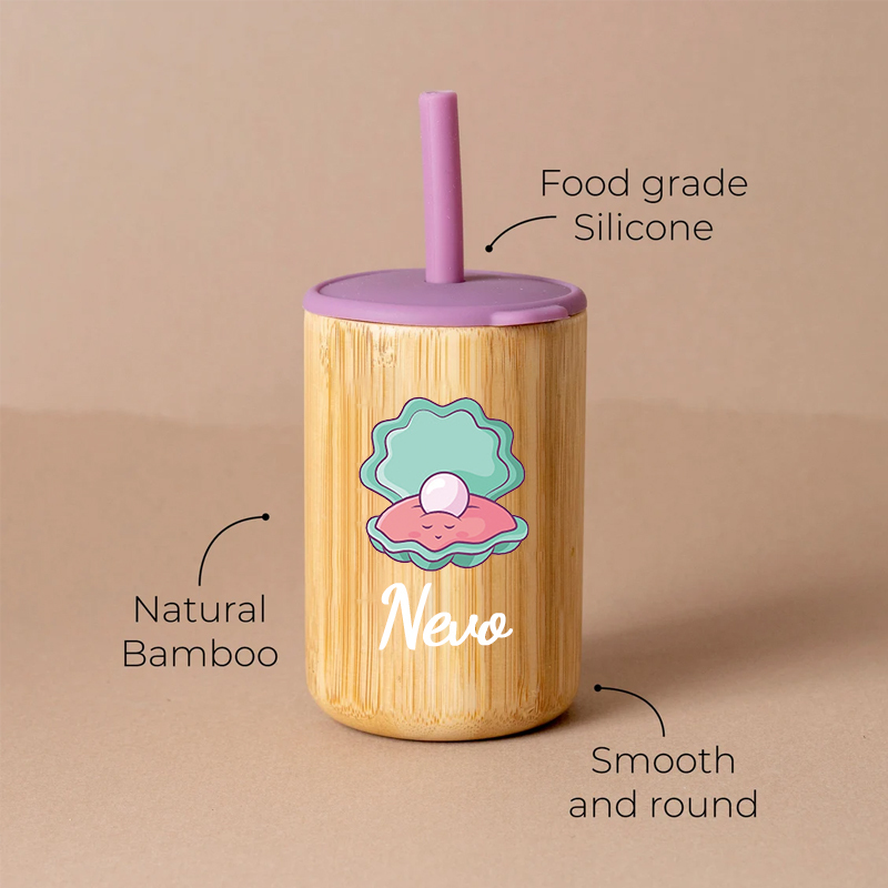 Personalized 5oz Eco-friendly Bamboo & Silicone Non-spill Cup | YouBottle58