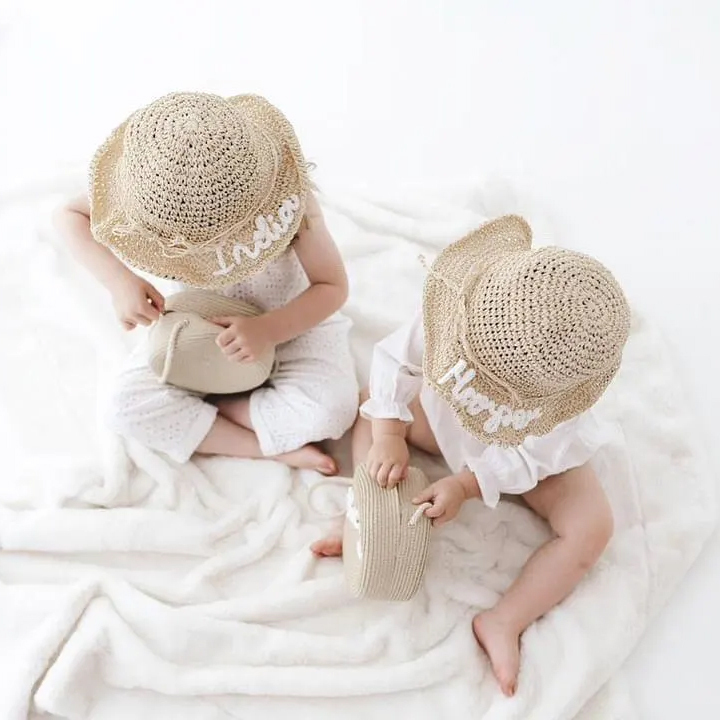 Personalized Embroidered Straw Floppy Hat for Comfort & Unique | CWBeach160