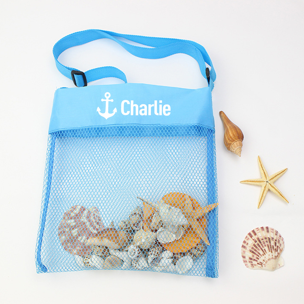 Personalized Seashell Mesh Beach Bag | CWBeach02