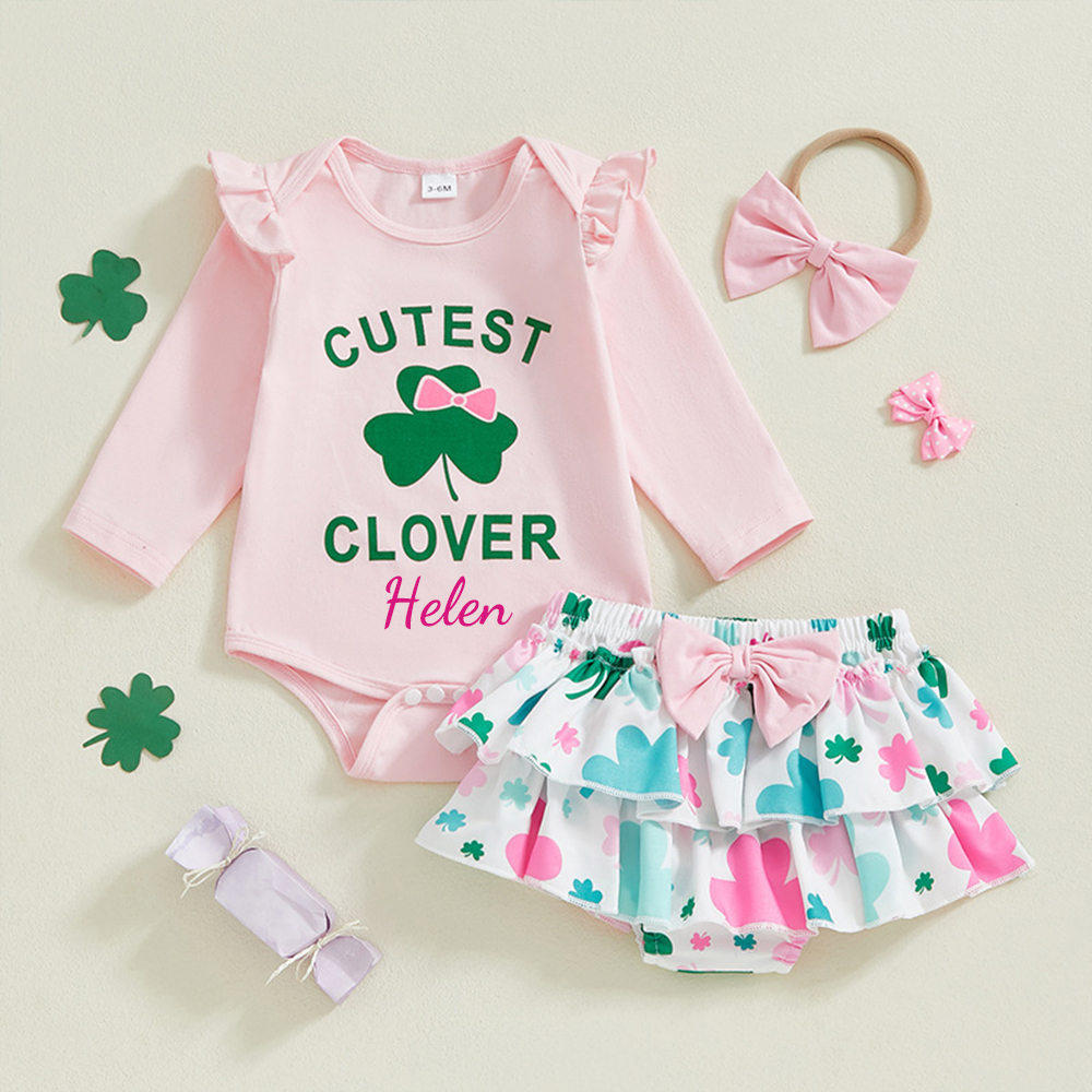 Personalized Baby Girl First St. Patrick's Day Outfit Set | CWBaby194