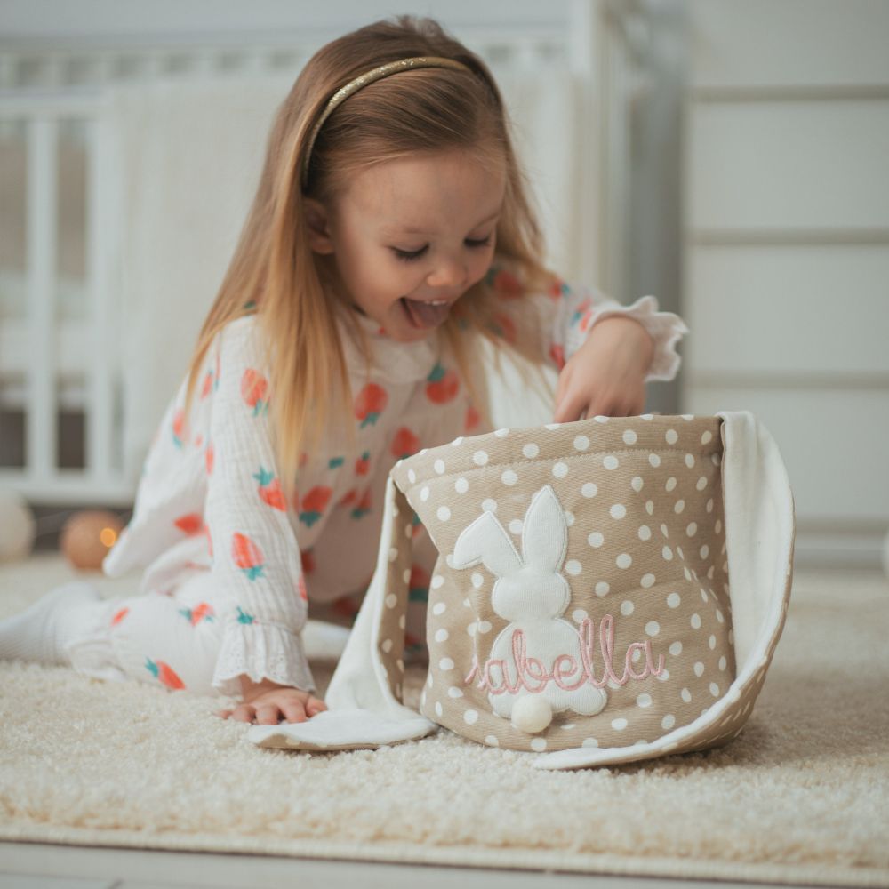Personalised Embroidered Easter Bunny Basket | CWEaster45