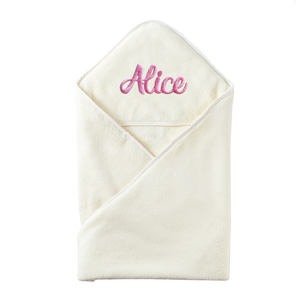 Personalized Embroidery Kid Lovely Coral Velvet Hooded Towel | CWBaby197