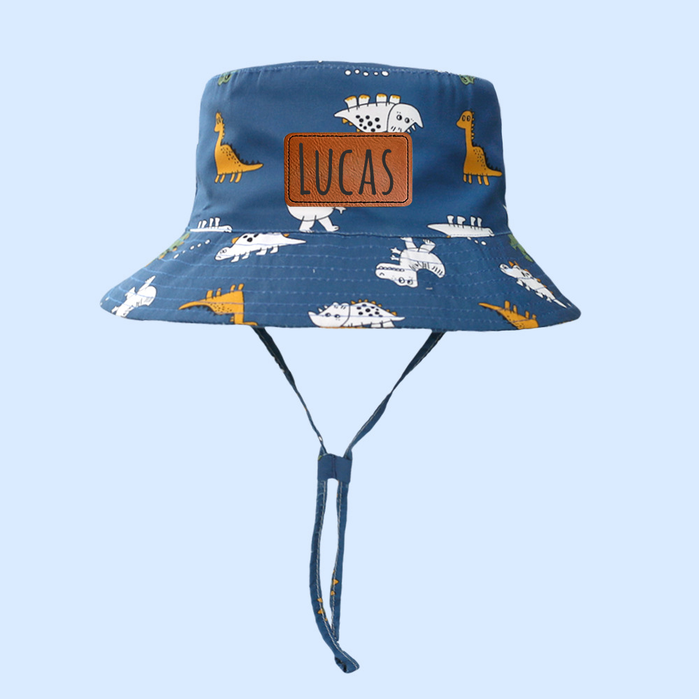Personalized Leather Patch Dinosaur Bucket Hat for Comfort & Unique | CWBeach169