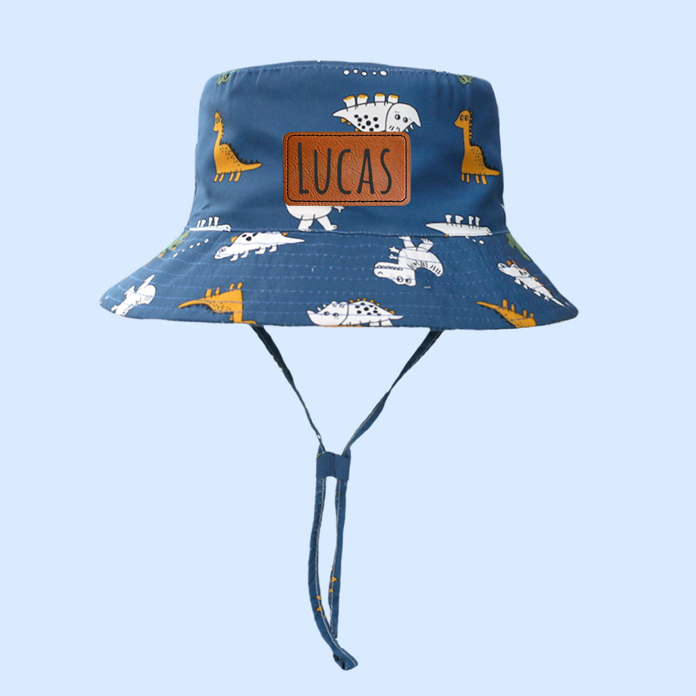 Personalized Leather Patch Dinosaur Bucket Hat for Comfort & Unique | CWBeach169