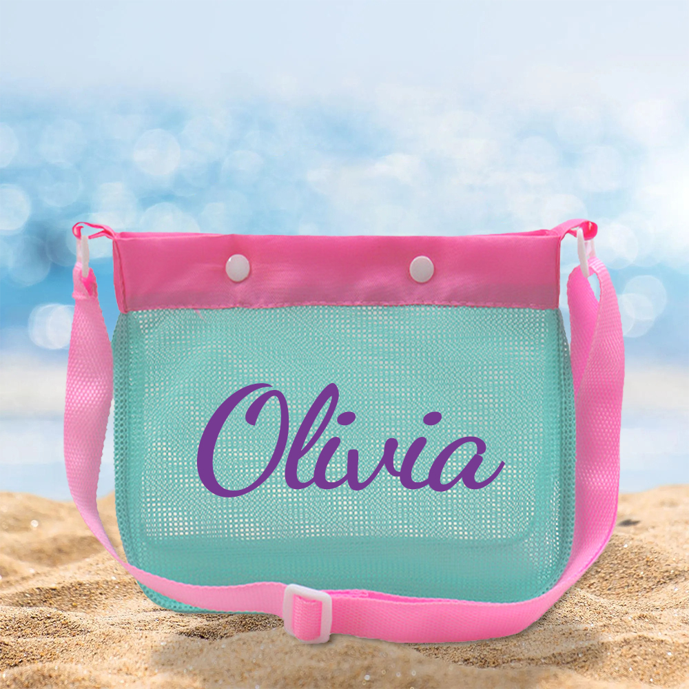 Personalized Kids Seashell Mesh Beach Bag | CWBeach171