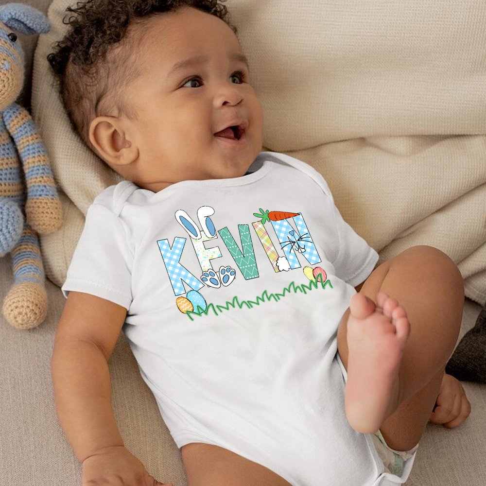 Personalized Baby Cute Easter Bunny Romper | CWEaster51