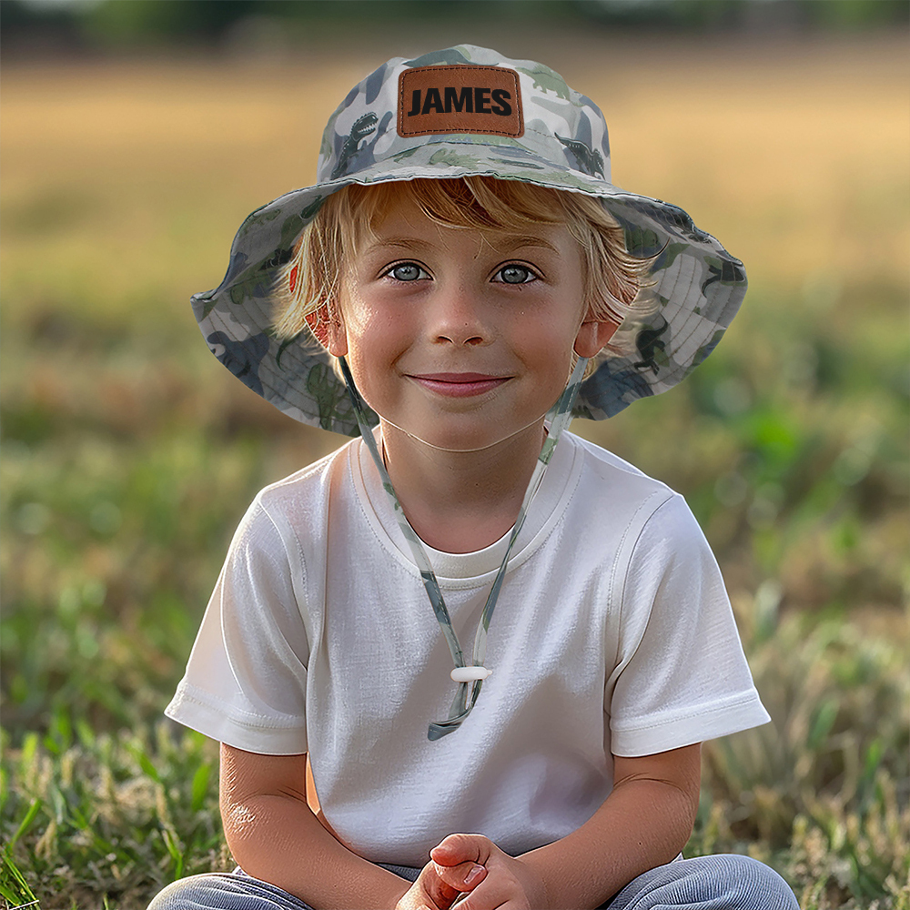 Personalized Leather Patch Cute Bucket Hat for Comfort & Unique | CWBeach174