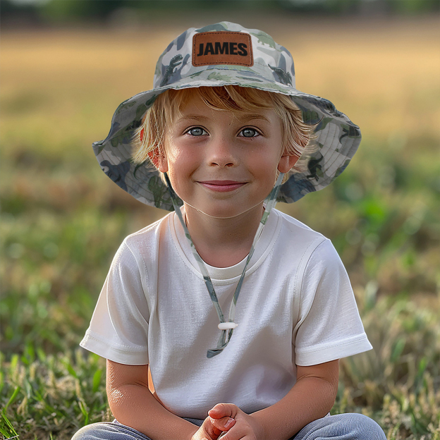 Personalized Leather Patch Cute Bucket Hat for Comfort & Unique | CWBeach174