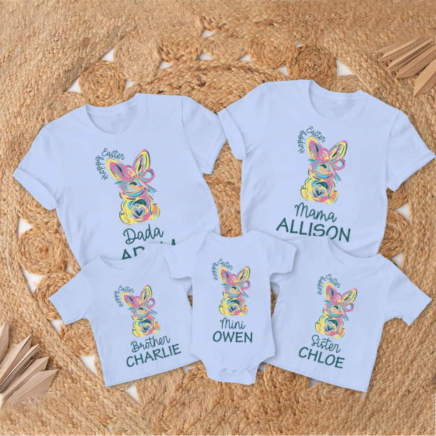 Personalized Family Happy Easter Matching Shirt | CWEaster58