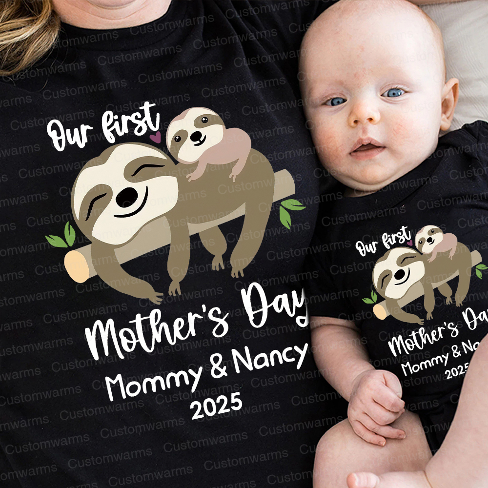 Personalized First Mother's Day Mommy and Baby Outfit | CWFamily33