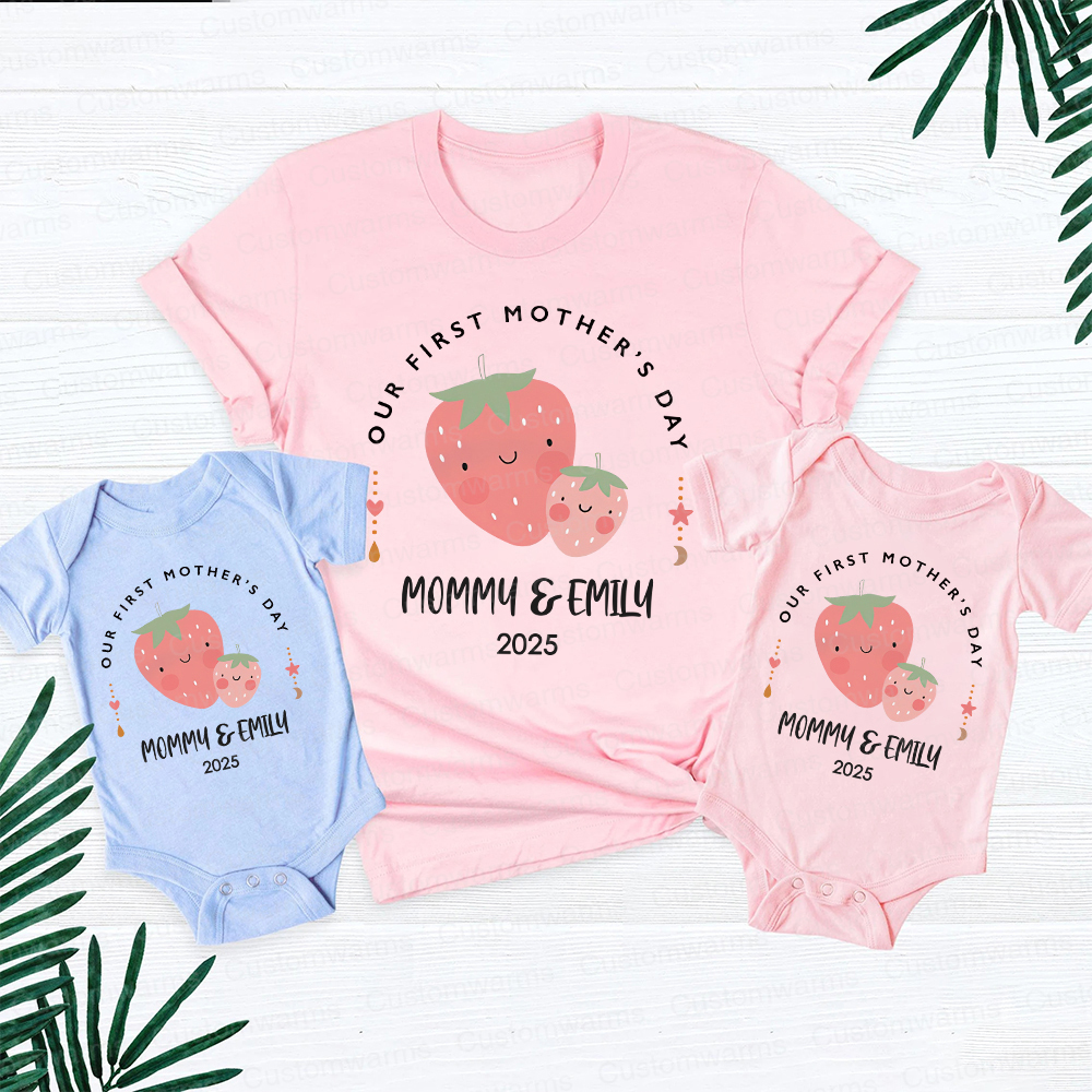 Personalized First Mother's Day Mommy and Baby Outfit | CWFamily18