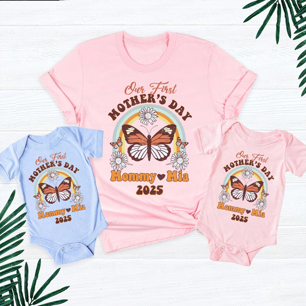 Personalized First Mother's Day Mommy and Baby Outfit | CWFamily34
