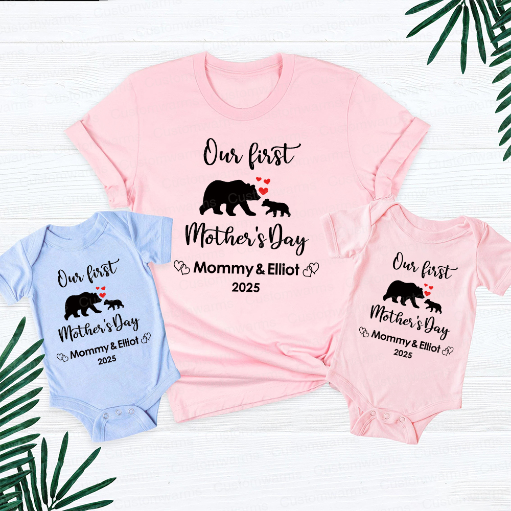 Personalized First Mother's Day Mommy and Baby Outfit | CWFamily19