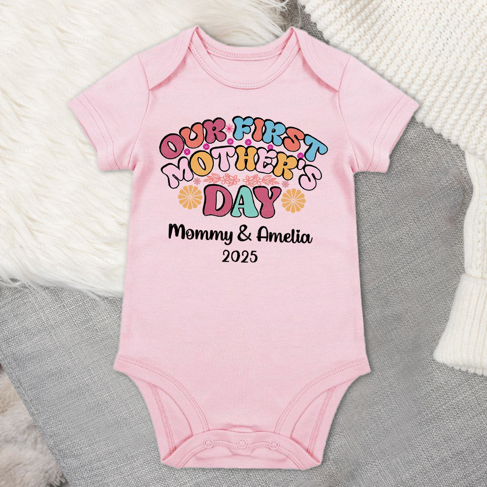 Personalized First Mother's Day Mommy and Baby Outfit | CWFamily24