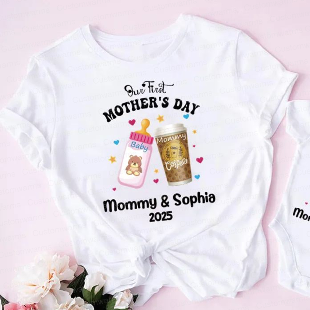 Personalized First Mother's Day Mommy and Baby Outfit | CWFamily25