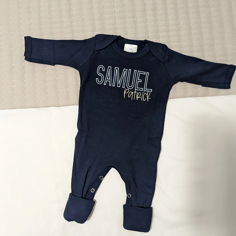 Personalized Embroidery Baby Coming Home Romper and Hat Set | CWBaby203