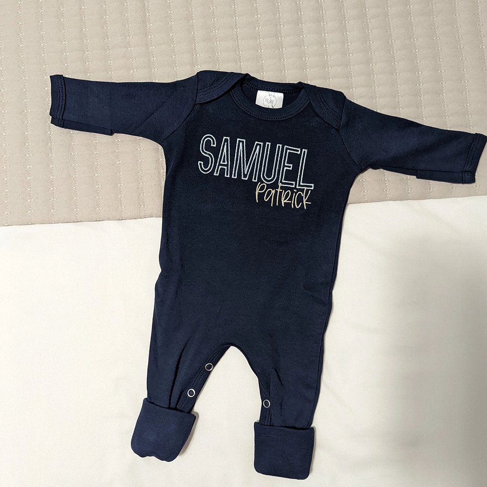 Personalized Embroidery Baby Coming Home Romper and Hat Set | CWBaby203