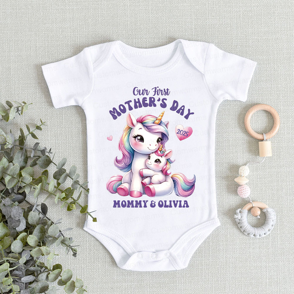 Personalized First Mother's Day Mommy and Baby Outfit | CWFamily29