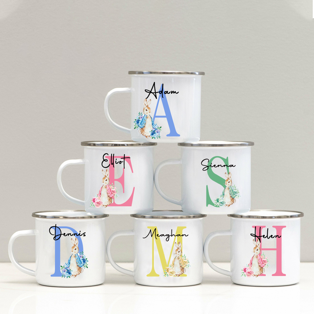 Personalised 12oz Easter Monogram Mugs for Kids | KidMug40