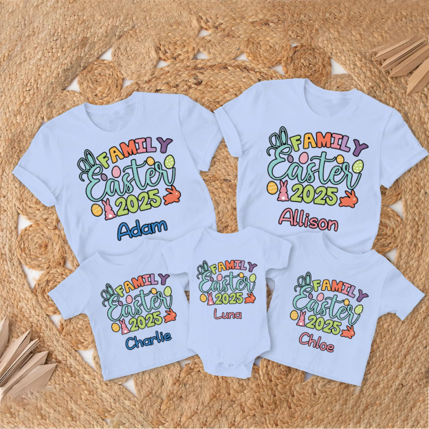 Personalized Family Happy Easter Matching Shirt | CWEaster65