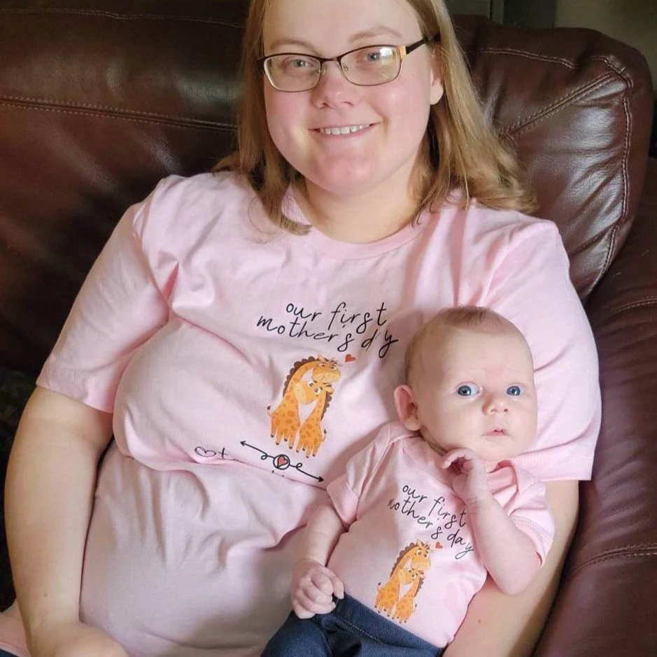 Personalized First Mother's Day Mommy and Baby Outfit | CWFamily43