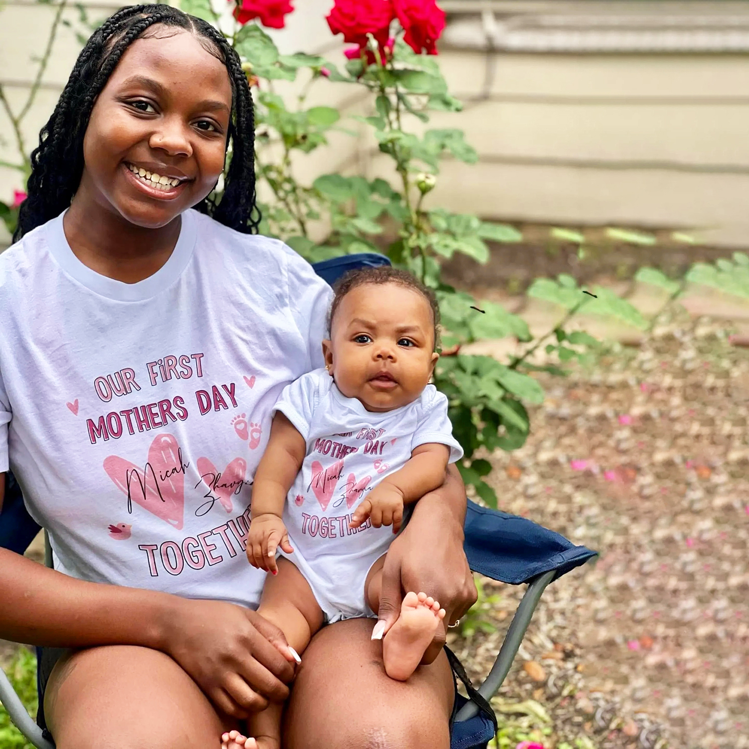 Personalized First Mother's Day Mommy and Baby Outfit | CWFamily47