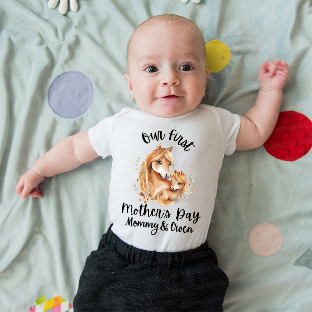 Personalized First Mother's Day Mommy and Baby Outfit | CWFamily51