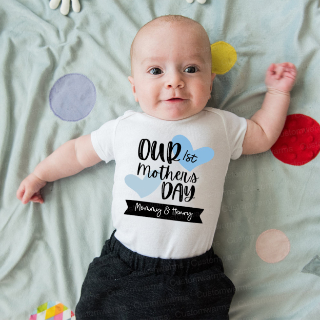 Personalized First Mother's Day Mommy and Baby Outfit | CWFamily58