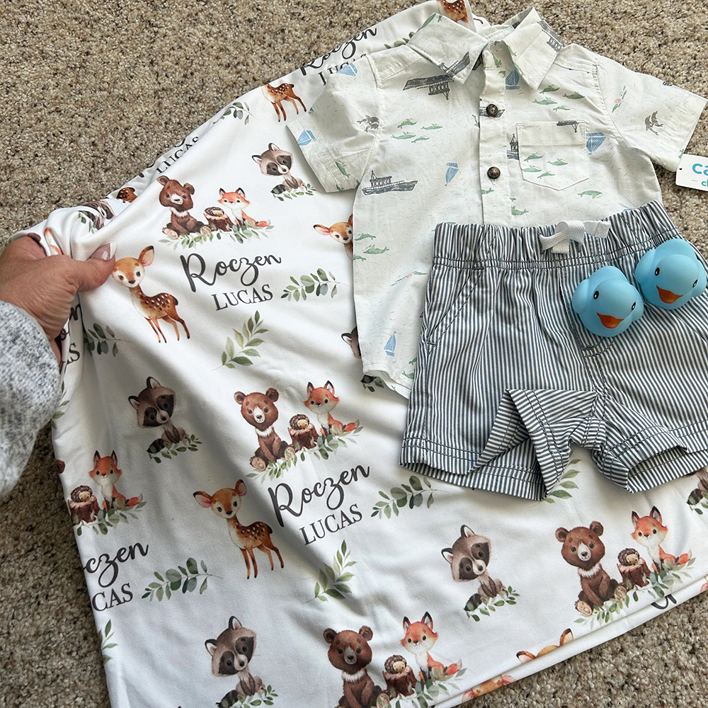 Personalized Baby Swaddle Blanket Set for Comfort & Unique | BBBlanket16