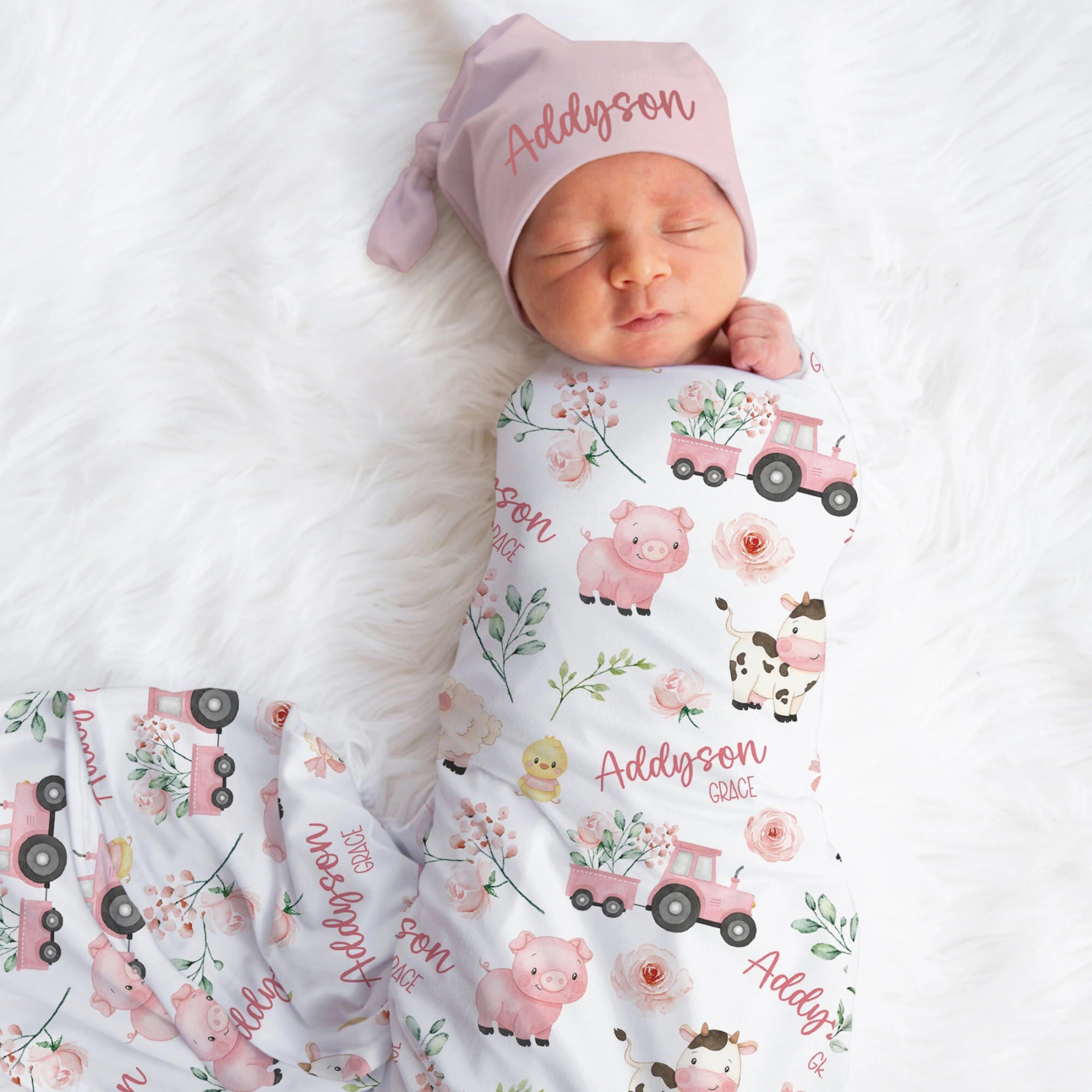 Personalized Baby Swaddle Blanket Set | BBBlanket17