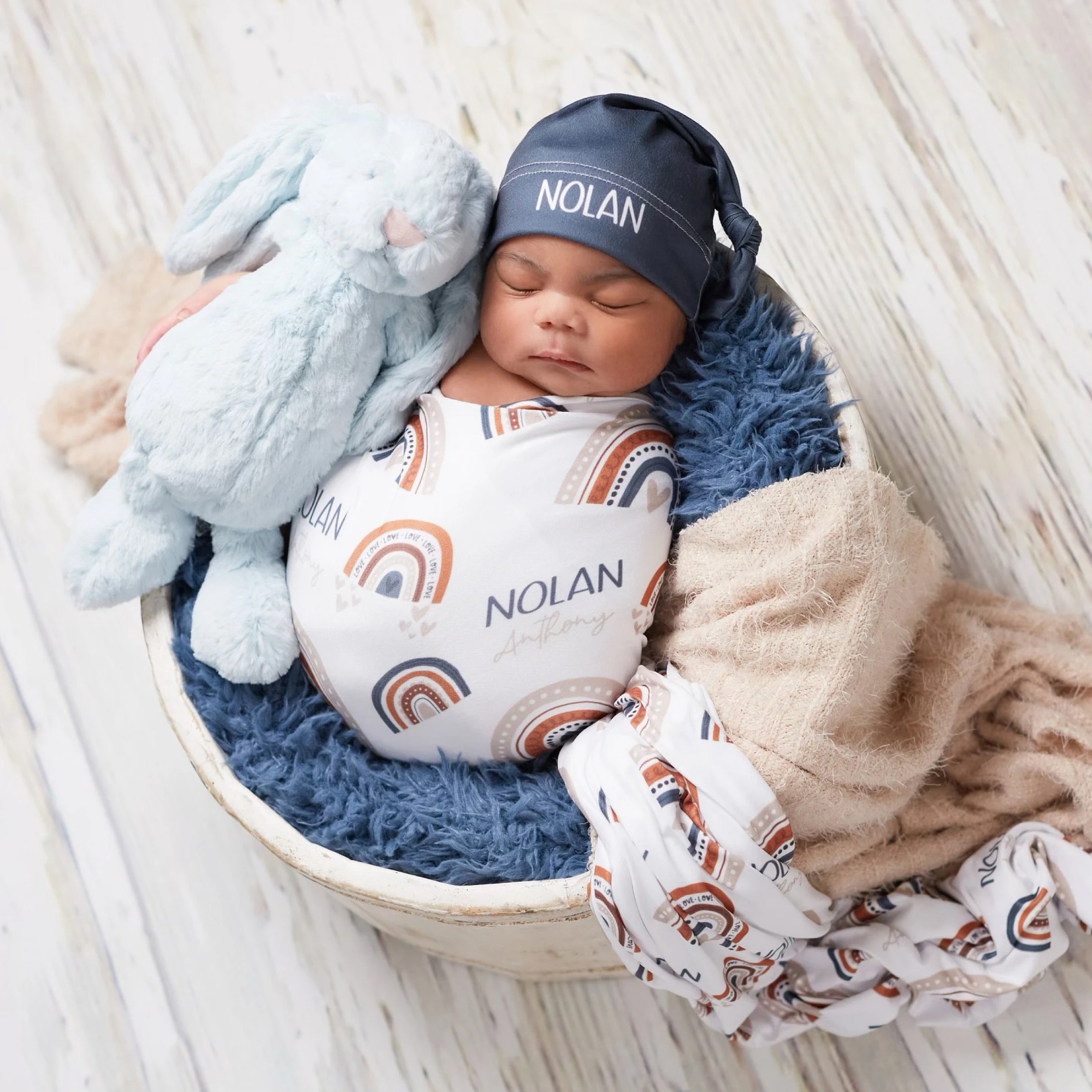 Personalized Baby Swaddle Blanket Set for Comfort & Unique | BBBlanket19