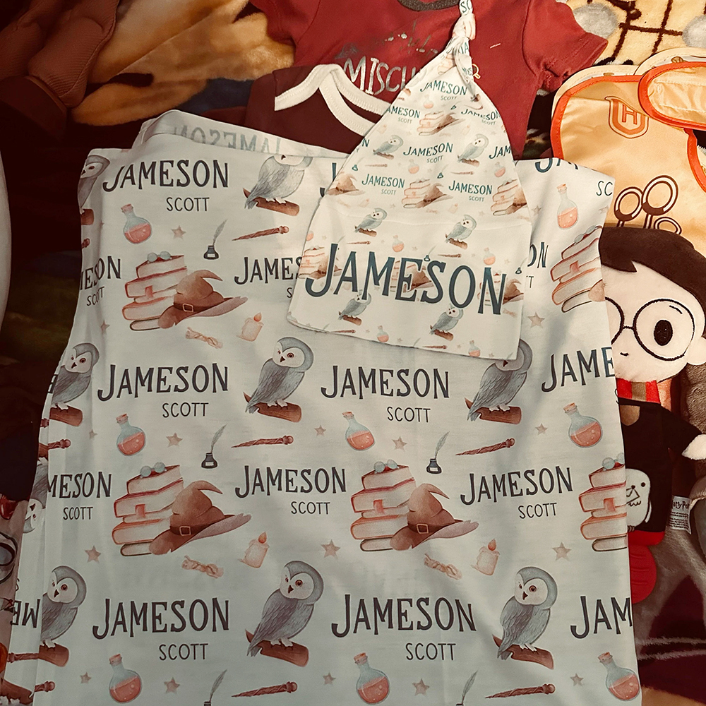 Personalized Baby Swaddle Blanket Set for Comfort & Unique | BBBlanket29