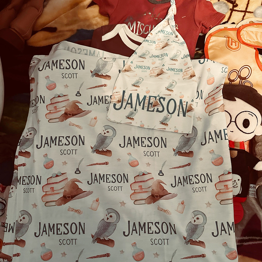 Personalized Baby Swaddle Blanket Set for Comfort & Unique | BBBlanket29