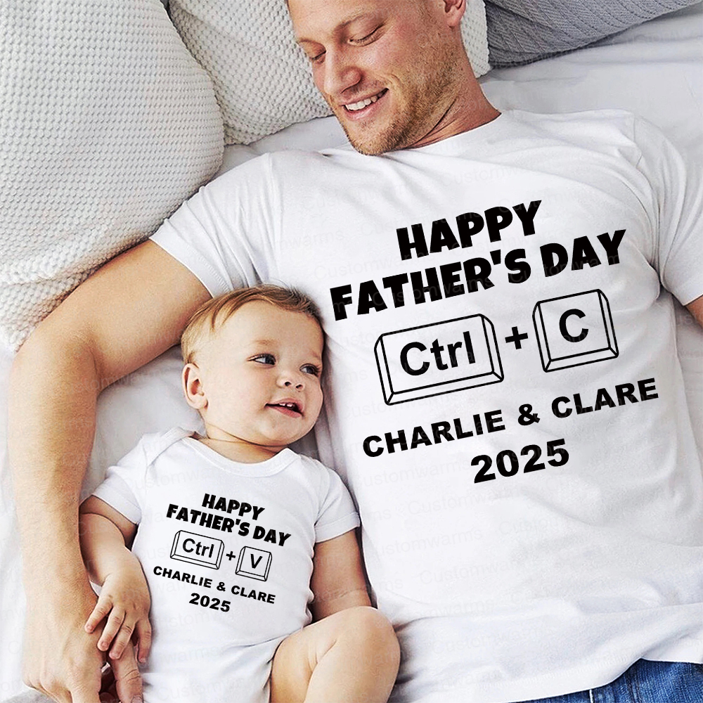 Personalized First Father's Day Daddy and Baby Outfit | CWFamily71