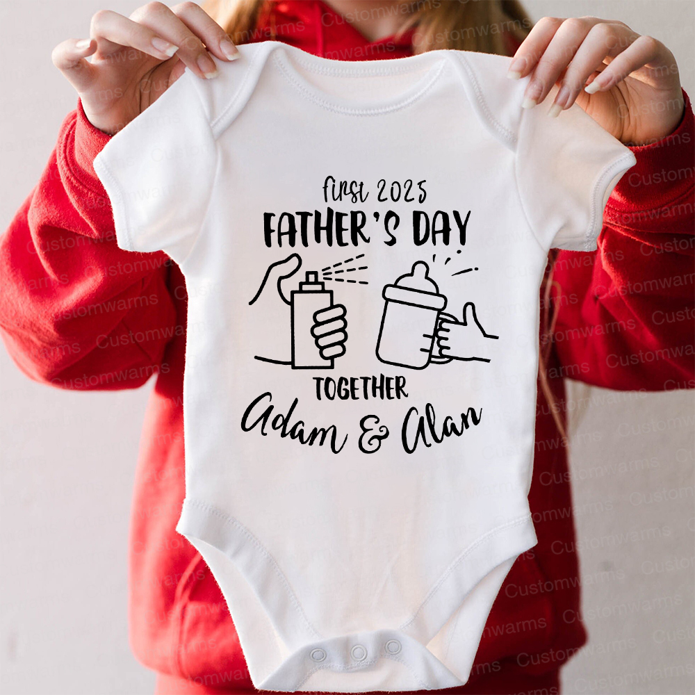 Personalized First Father's Day Daddy and Baby Outfit | CWFamily68