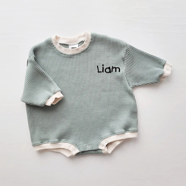 Personalized Embroidery Kids Cozy Color Sweatshirt Romper | inRomper15