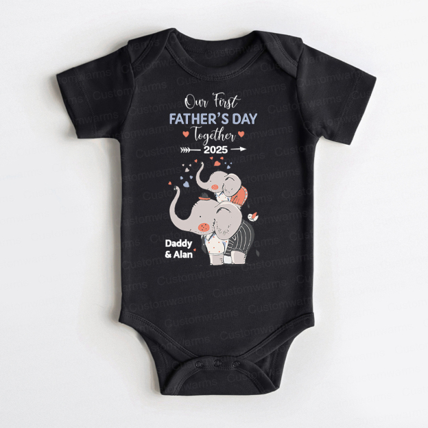 Personalized First Father's Day Daddy and Baby Outfit | CWFamily100