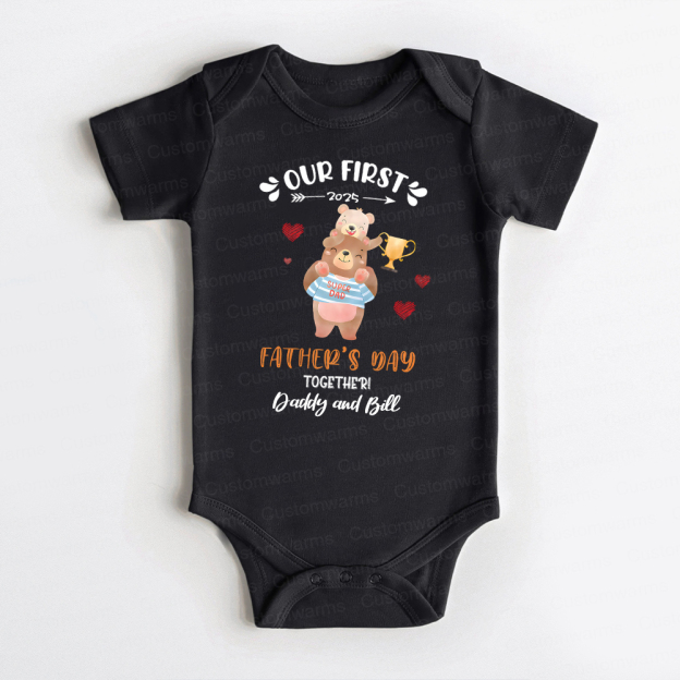 Personalized First Father's Day Daddy and Baby Outfit | CWFamily98