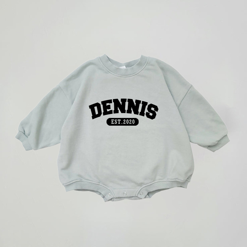 Personalized Embroidery Kids Color Sweatshirt Romper | inRomper18