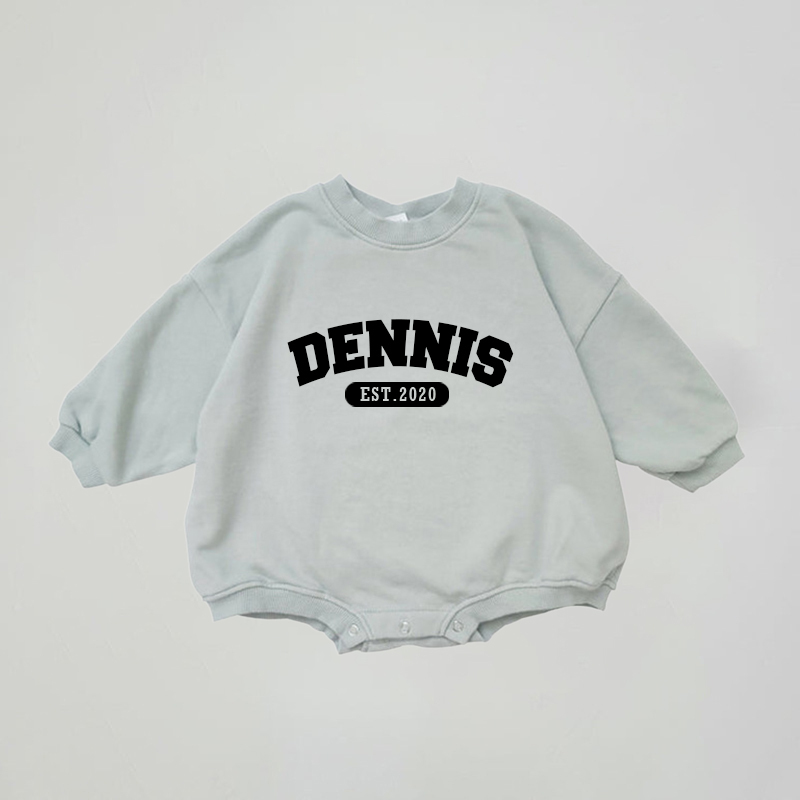 Personalized Embroidery Kids Color Sweatshirt Romper | inRomper18