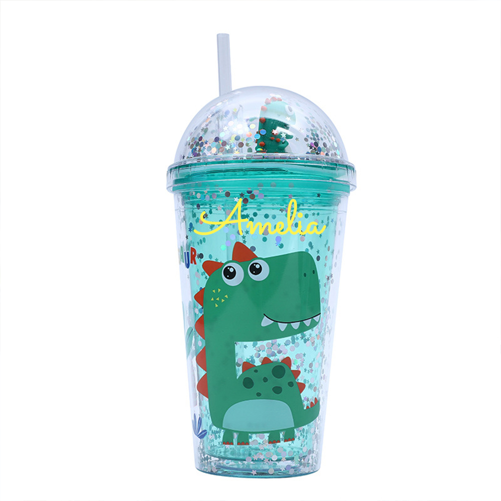 Personalised BPA Free 16oz Cartoon Dinosaur Tumblers Bottles | YouBottle75