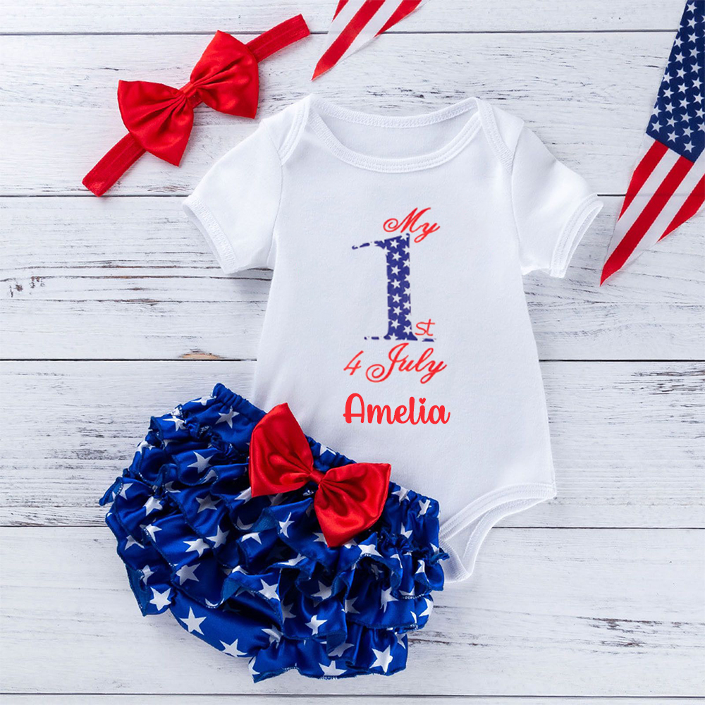 Personalized 4th of July Independence Day Outfit Set | CWBaby227