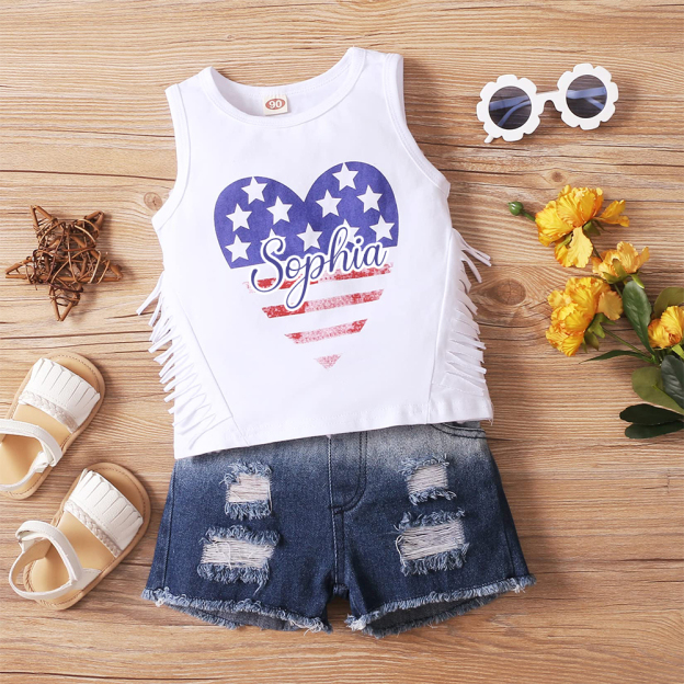 Personalized 4th of July Independence Day Outfit Set | CWBaby253