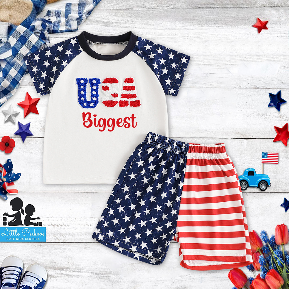 Personalized Boys The 4th Of July Shirt and Shorts Set  | CWBaby255