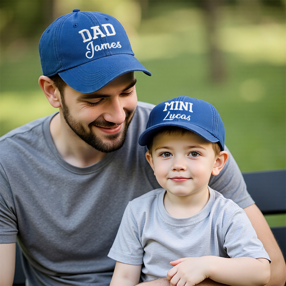 Personalized Embroidery Dad and Mini Matching Hat | CWBeach192