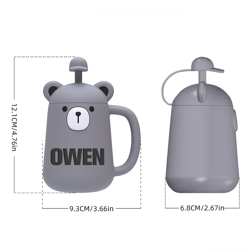 Personalized Silicone Cup with Lid and Straw | KidCup06