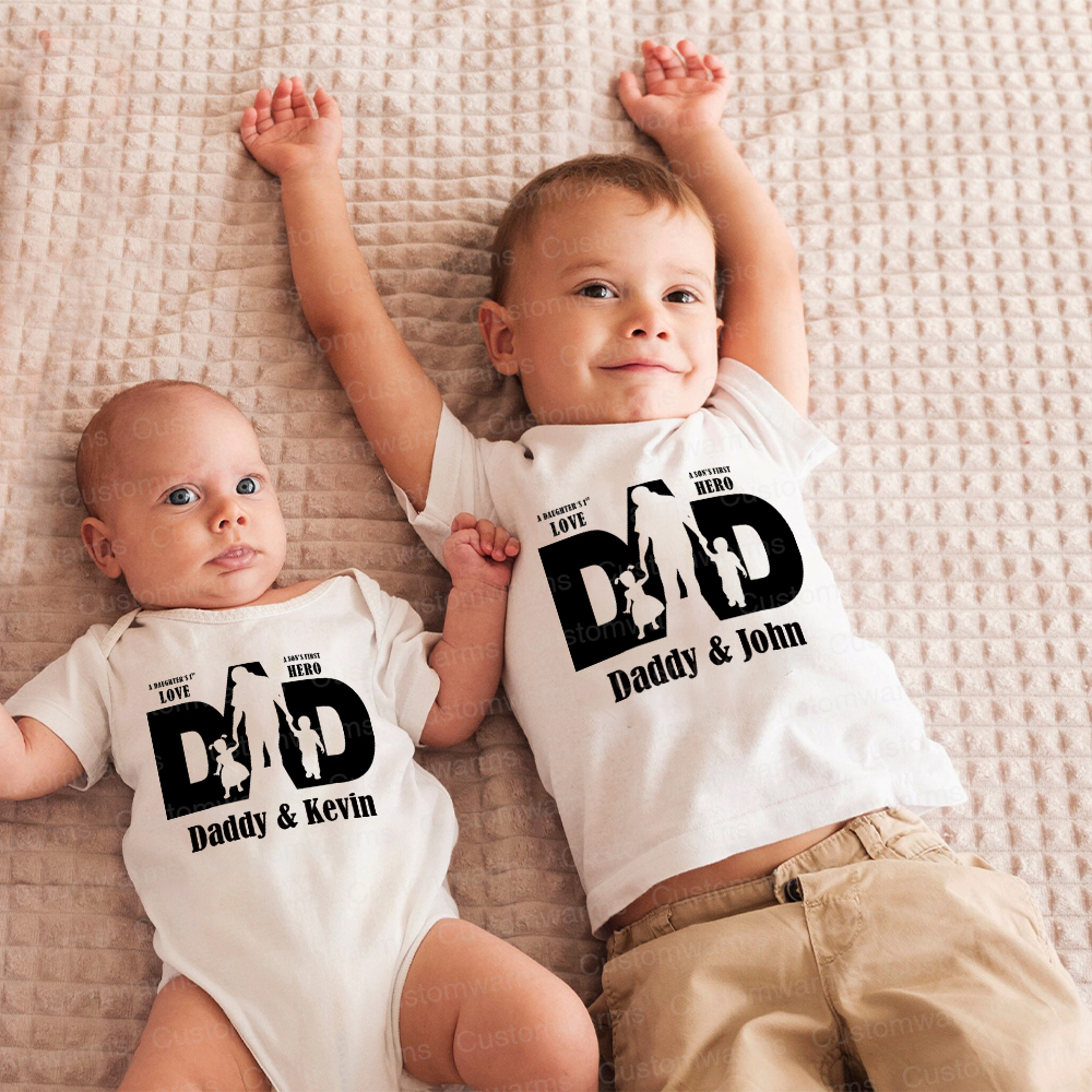Personalized First Father's Day Daddy and Me Outfit | CWFamily114