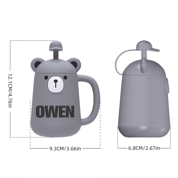 Personalized Silicone Cup with Lid and Straw | KidCup06